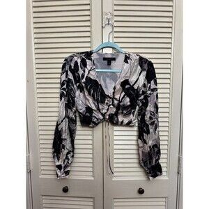 All Saints NWT Carla Jackie Top Cropped Blouse Gathered Center Silk Blend Size 0